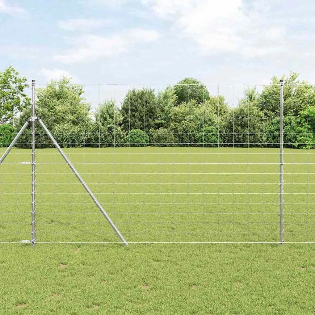 vidaXL Cerca de Campo 1,6 x 25m em Aço Galvanizado