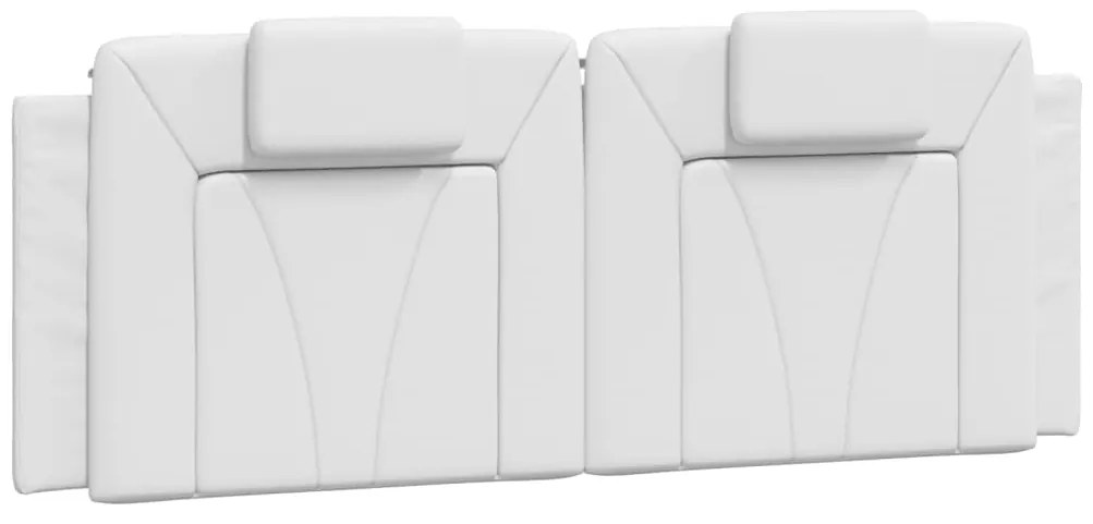 Estrutura de cama c/ luzes LED 140x200 cm couro artif. branco