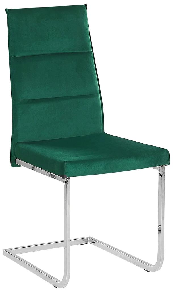 Conjunto de 2 cadeiras de veludo verde ROCKFORD Beliani