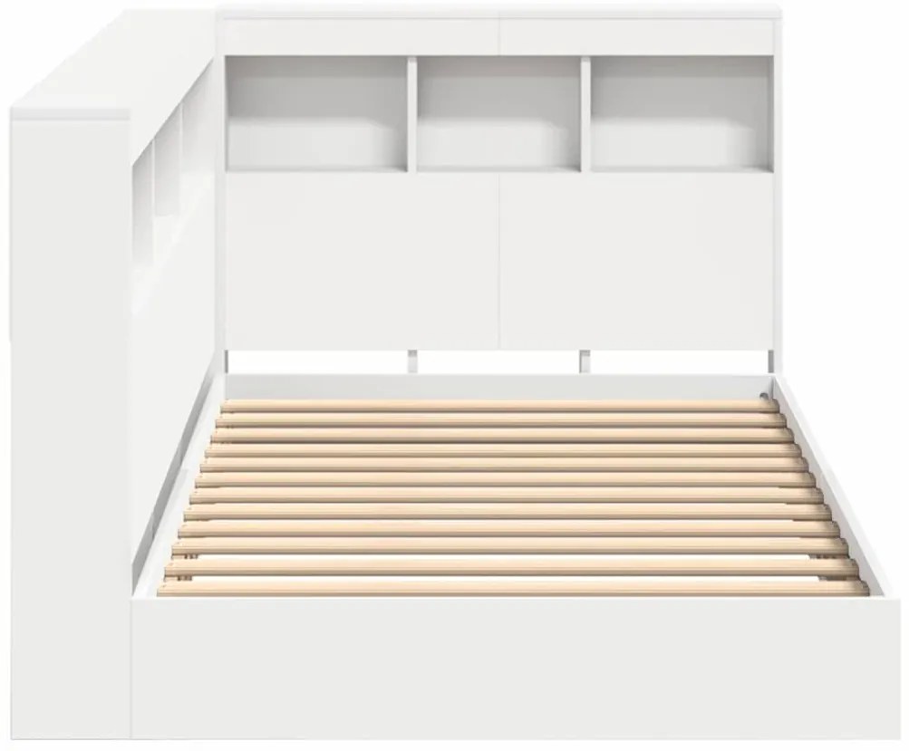 Cama em Estante Branca 90 x 190 cm Madeira Estruturada