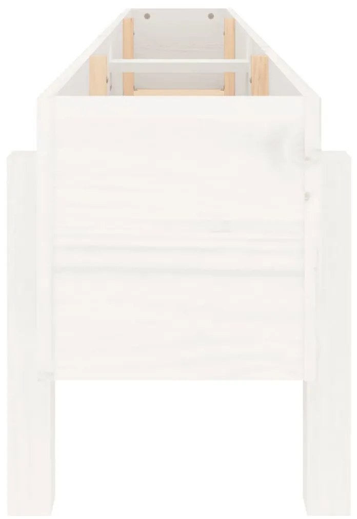 Canteiro elevado de jardim 160x30x38 cm pinho maciço branco
