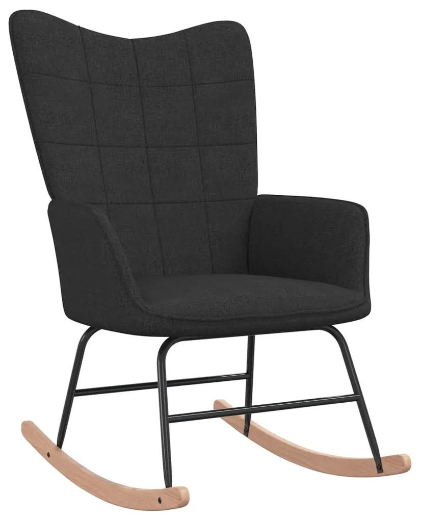 Cadeira de baloiço com banco tecido preto