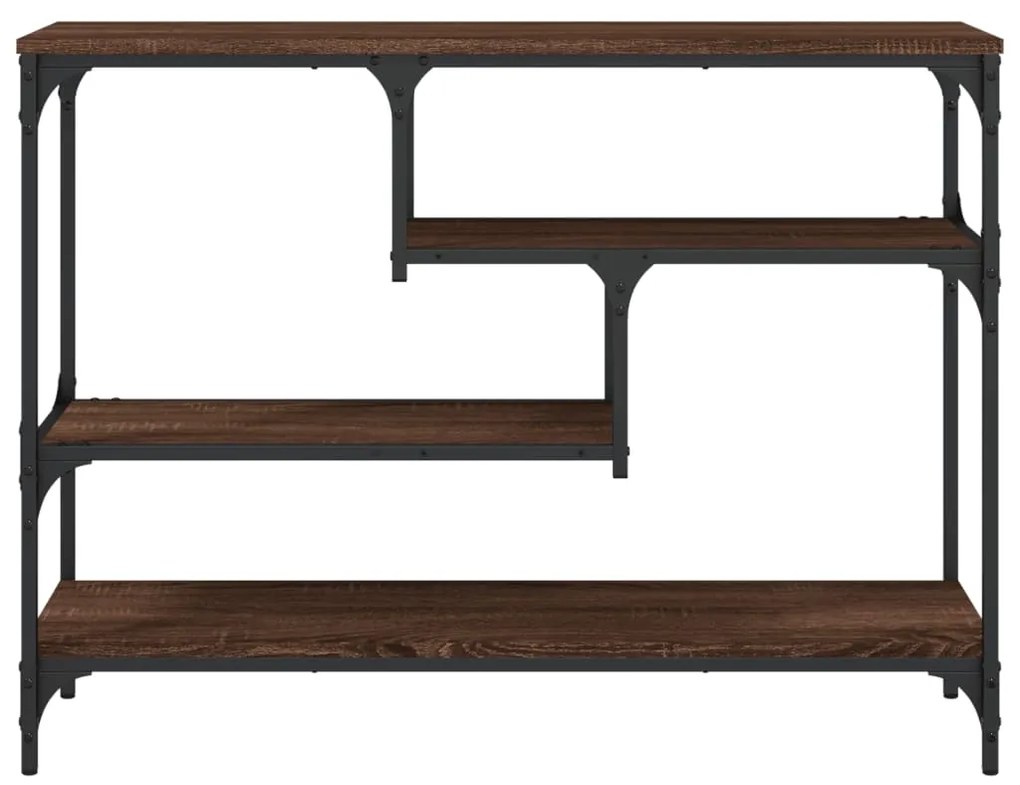 Mesa consola 100x30x75 cm derivados madeira carvalho castanho