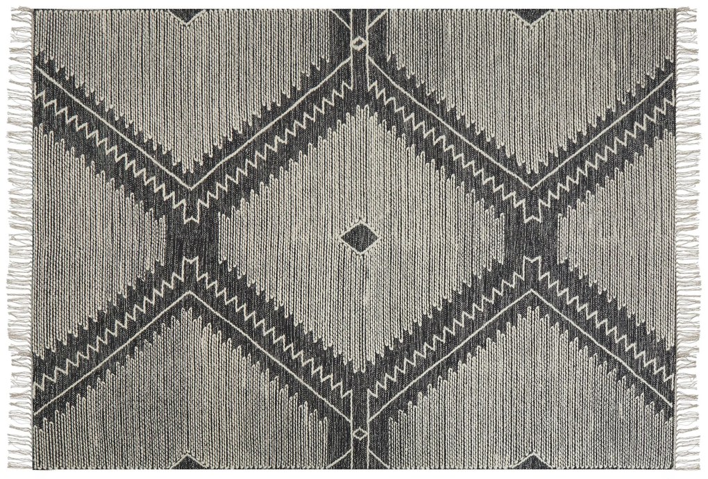 Tapete de algodão preto e branco 160 x 230 cm ARBAA Beliani