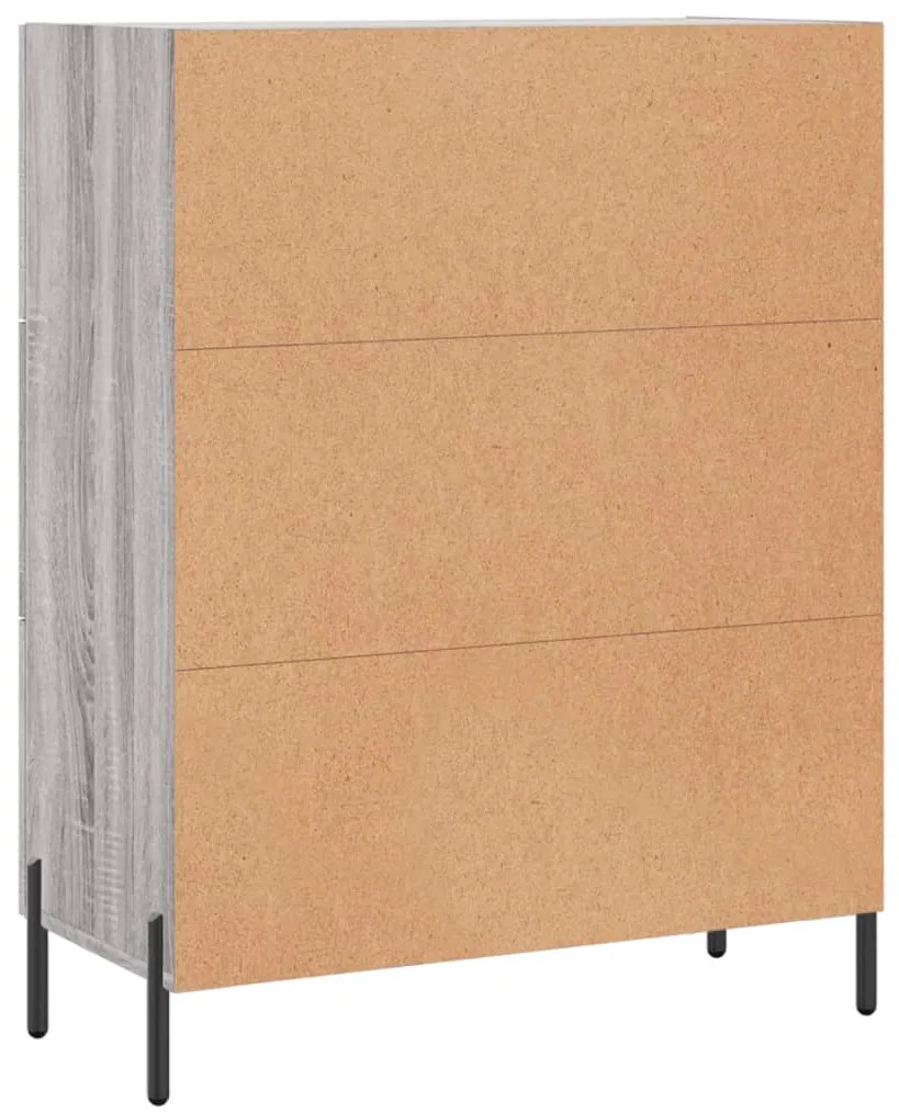 Aparador 69,5x34x90 cm derivados de madeira cinzento sonoma