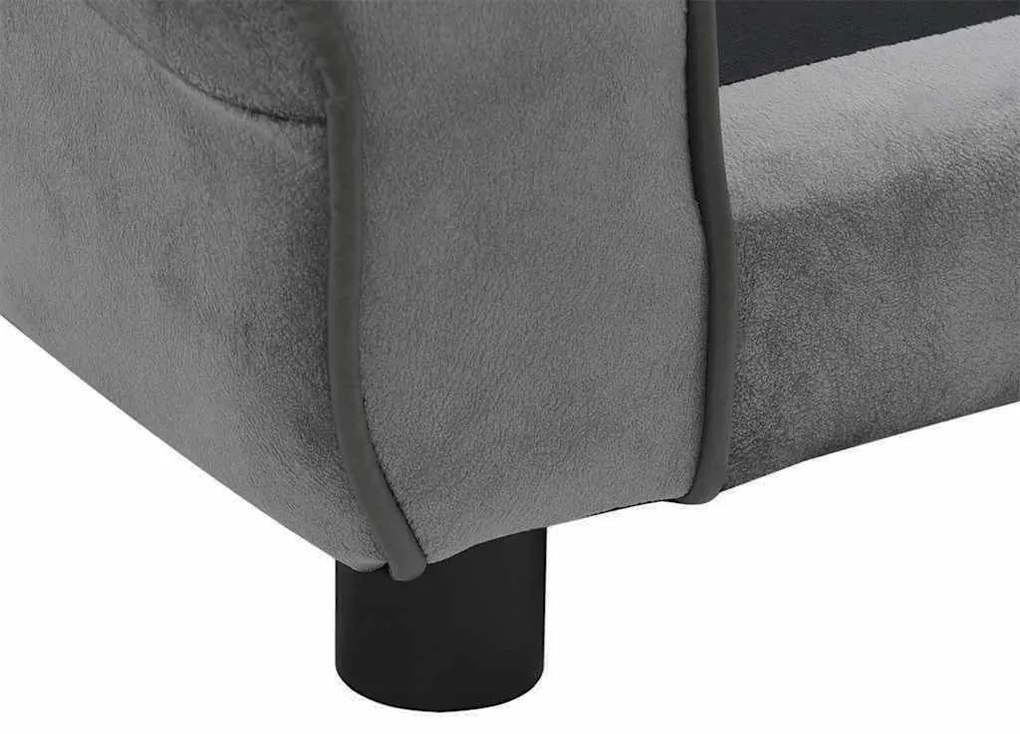 Sofá para cães 72x45x30 cm pelúcia cinzento-escuro