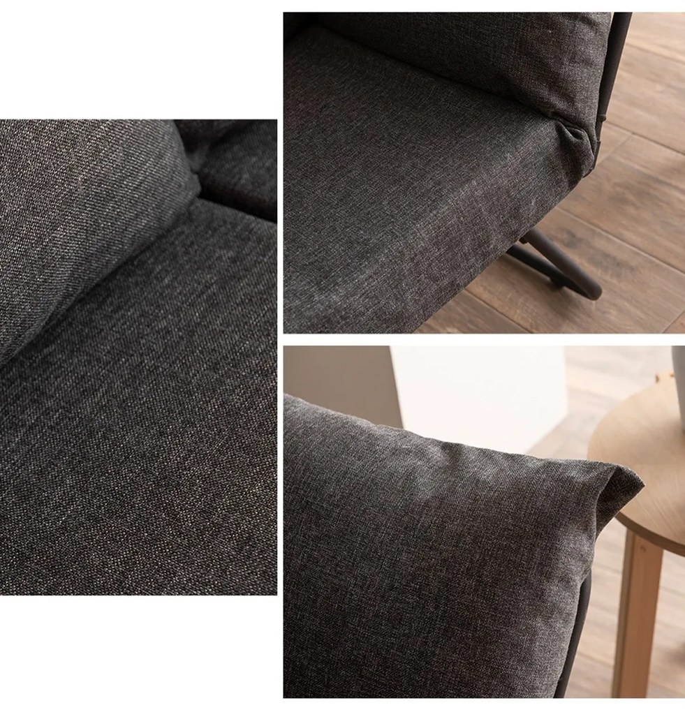 Sofá-Cama de 2 Lugares Viper – Cinzento Escuro – 150x78x60 cm
