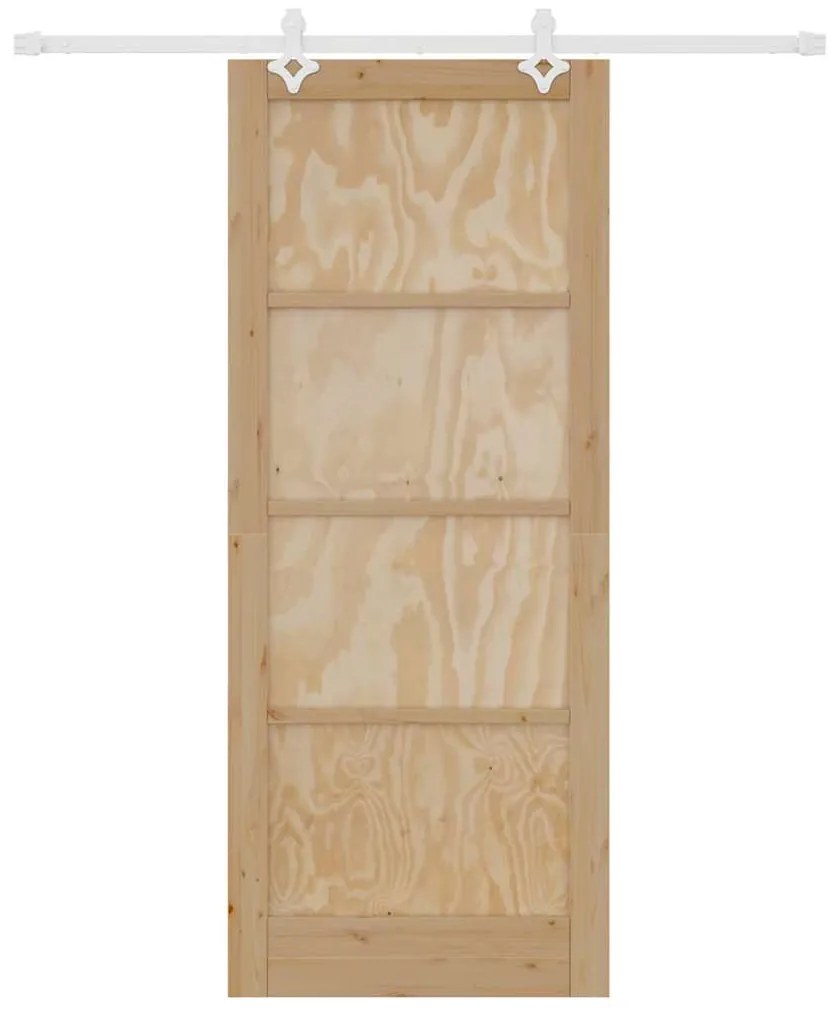 Porta Deslizante vidaXL com Conjunto de Ferragens 86x211 cm Madeira Só