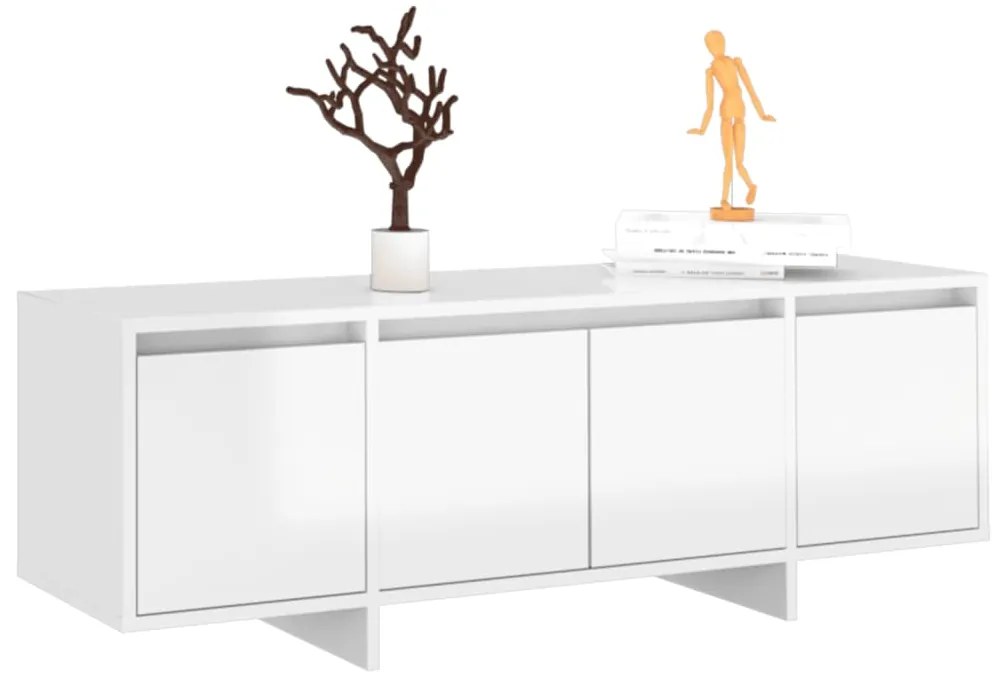 Móvel p/ TV 120x30x40,5 cm derivados madeira branco brilhante