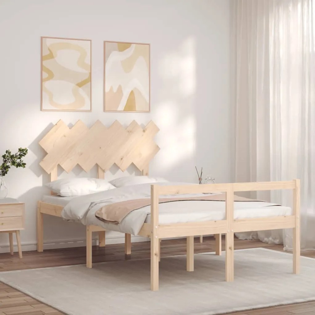 Cama de casal para idosos com cabeceira madeira maciça