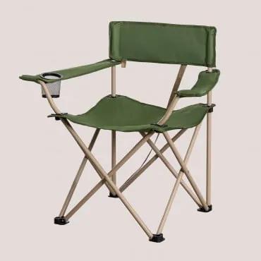Cadeira Dobrável de Camping Bayta Verde Exército Claro - Sklum