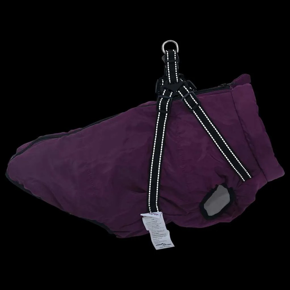 casaco para cães com arnês impermeável reflexivo roxo L48