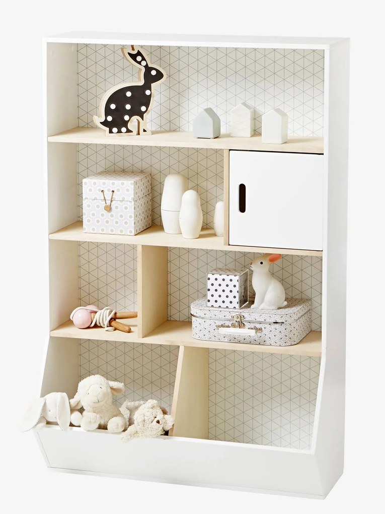 Móvel de arrumação Montessori, Tema Black and chic* branco/madeira