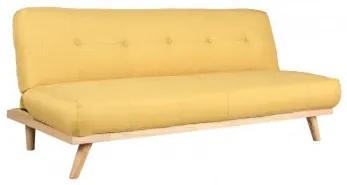 Sofá reclinável de 3 lugares em linho Juhli Amarelo Intenso - Sklum