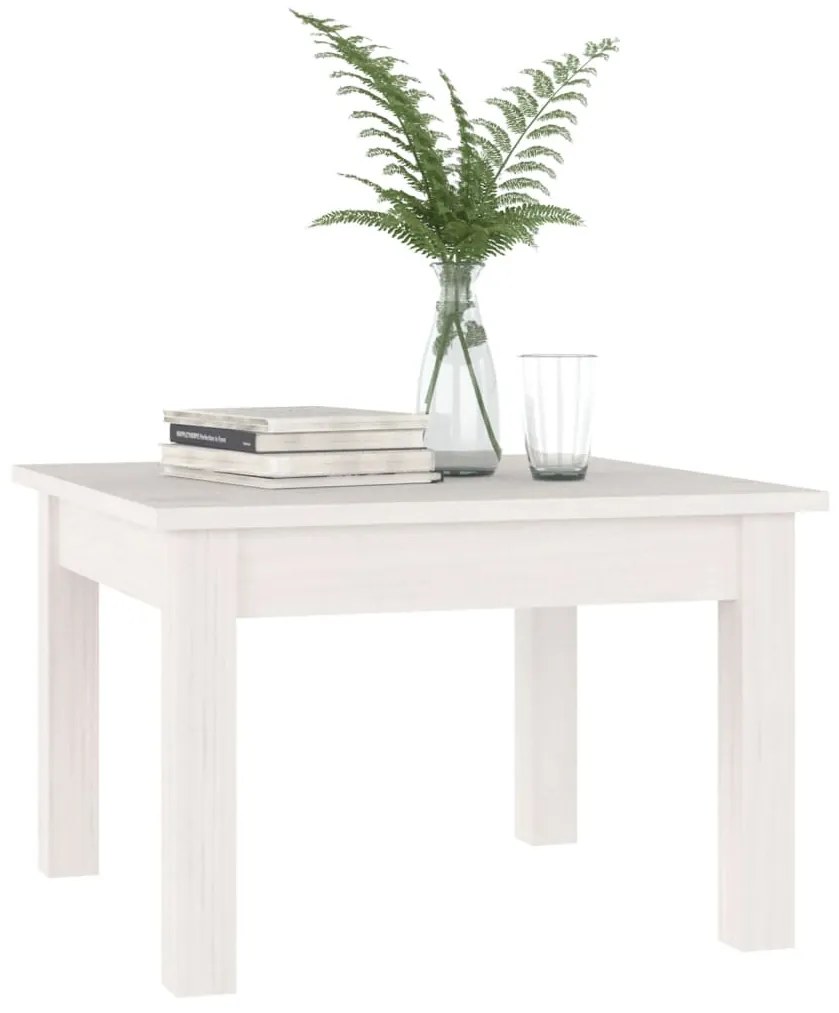 Mesa de centro 45x45x30 cm pinho maciço branco