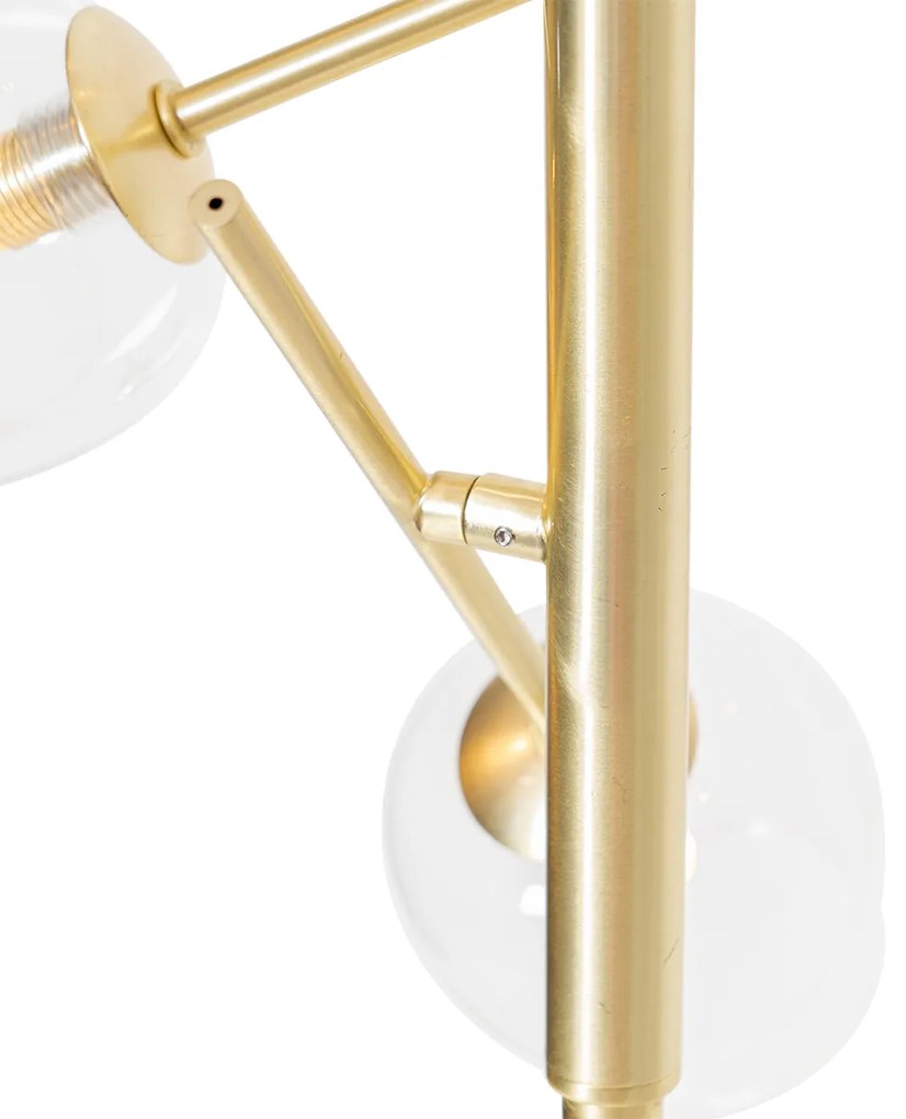 Candeeiro de pé clássico dourado com vidro 5 luzes - Elien