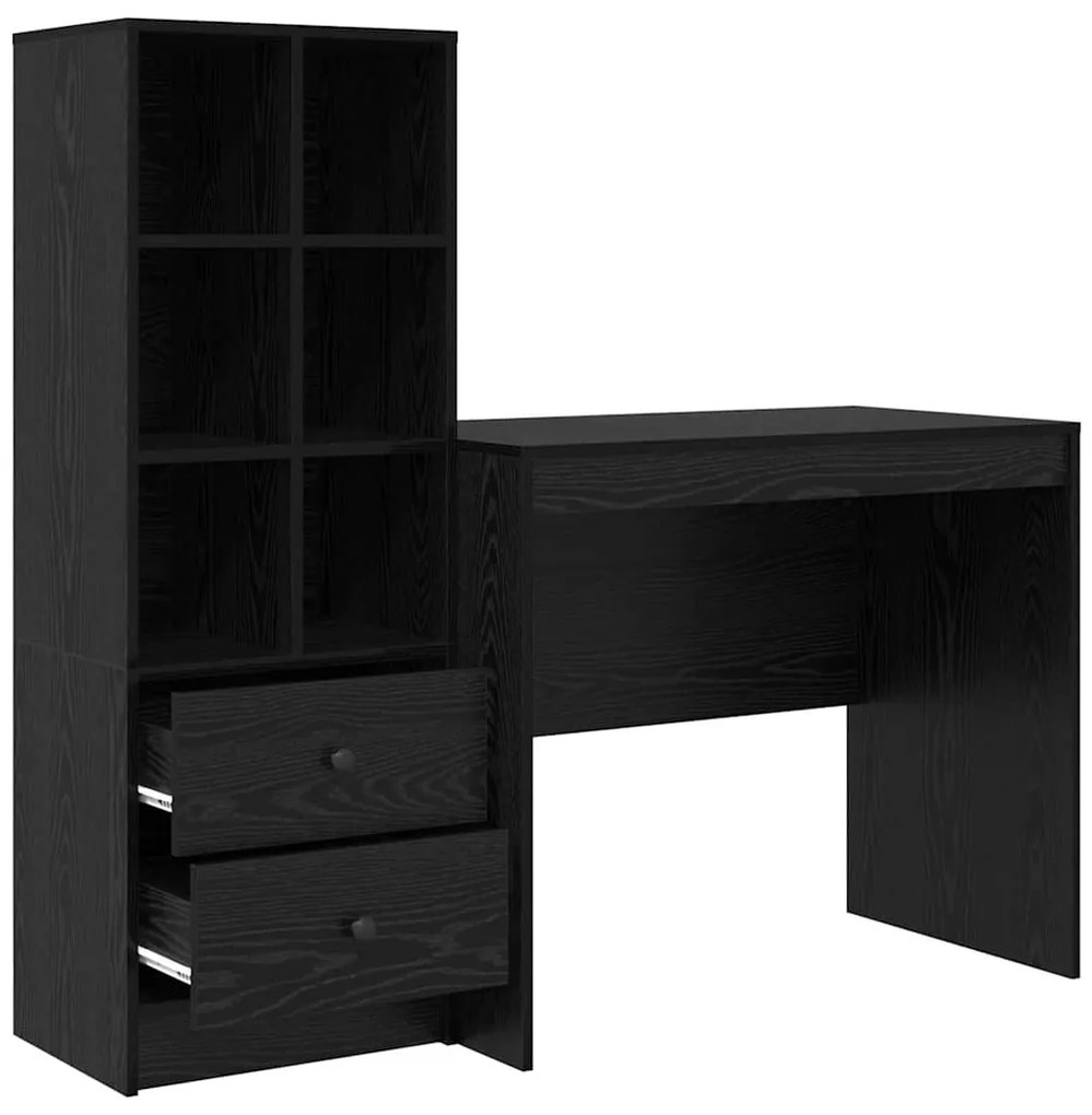 Mesa com Armazenamento Carvalho Preto Madeira Derivada