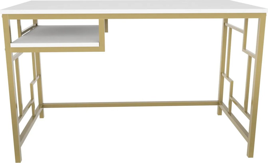 Secretária Kennesaw – Dourado e Branco – 120x60x74,8 cm