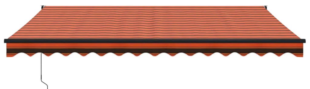 Toldo retrátil 4x3 m tecido e alumínio laranja e castanho
