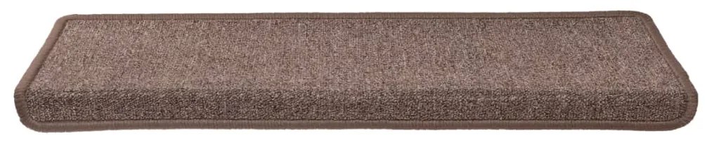Tapete/carpete para degraus 15 pcs 65x21x4 cm castanho