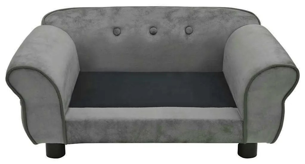 Sofá para cães 72x45x30 cm pelúcia cinzento-escuro