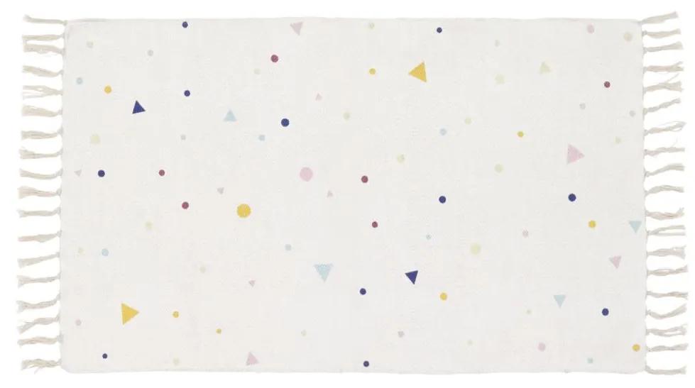 Kave Home - Tapete Miris algodão bolinhas e triângulos multicolor 65 x 110 cm