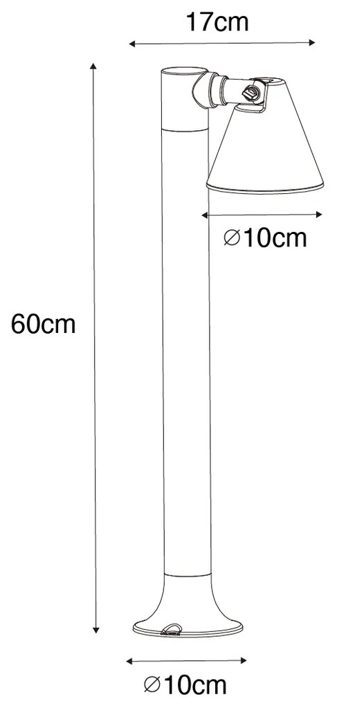 Candeeiro de exterior moderno castanho ferrugem 60 cm IP44 ajustável - Ciara Moderno