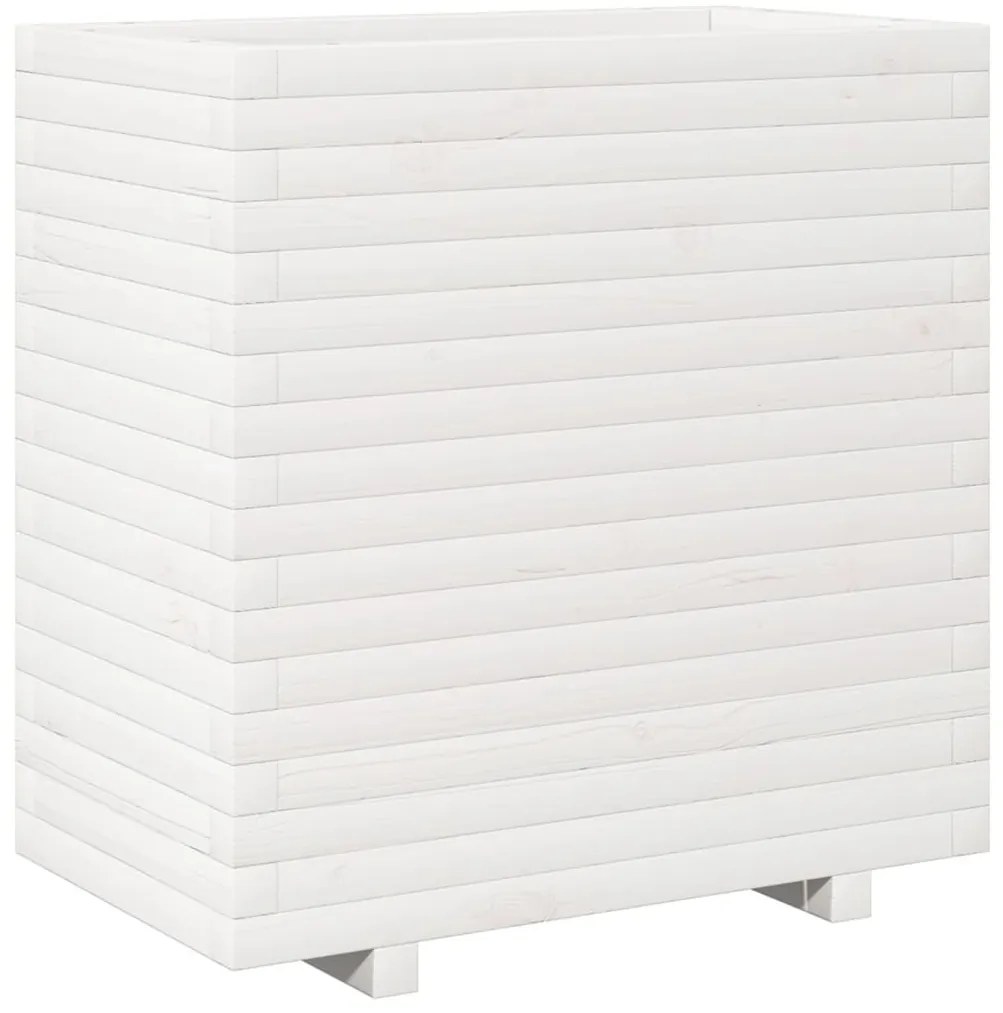 Vaso/floreira de jardim 70x40x72,5 cm pinho maciço branco