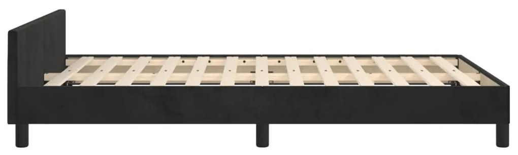 Estrutura de cama sem colchão 120x190 cm Veludo preto