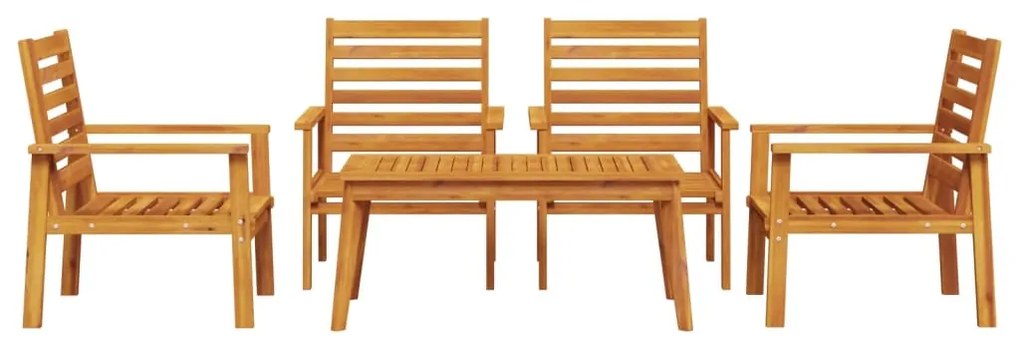 5 pcs conjunto lounge de jardim madeira de acácia maciça