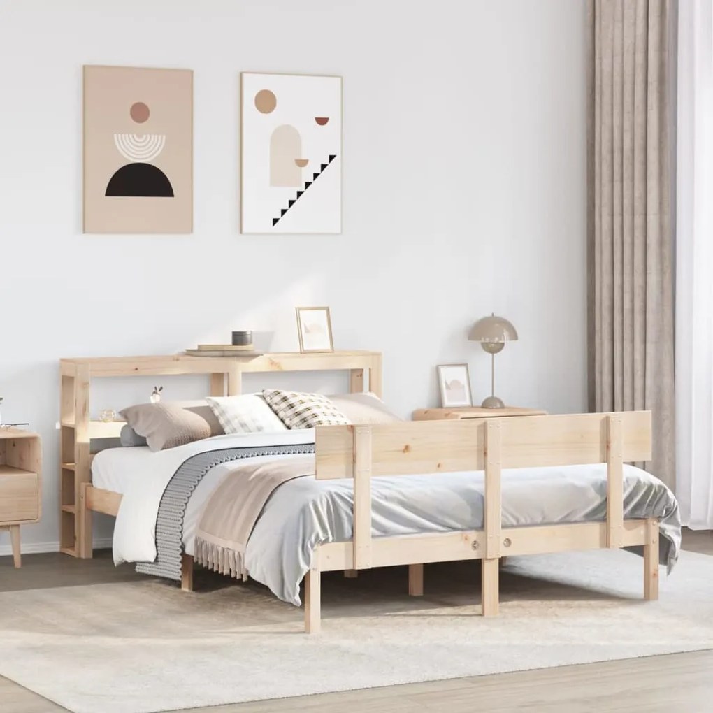 vidaXL Cama sem colchão 150x200 cm madeira de pinho maciça