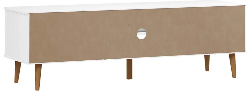 Móvel de TV MOLDE 158x40x49 cm pinho maciço branco