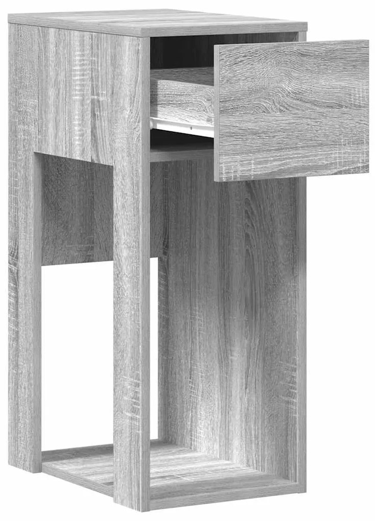 Suporte torre de computador com gaveta 30x44x74 cm cinza sonoma