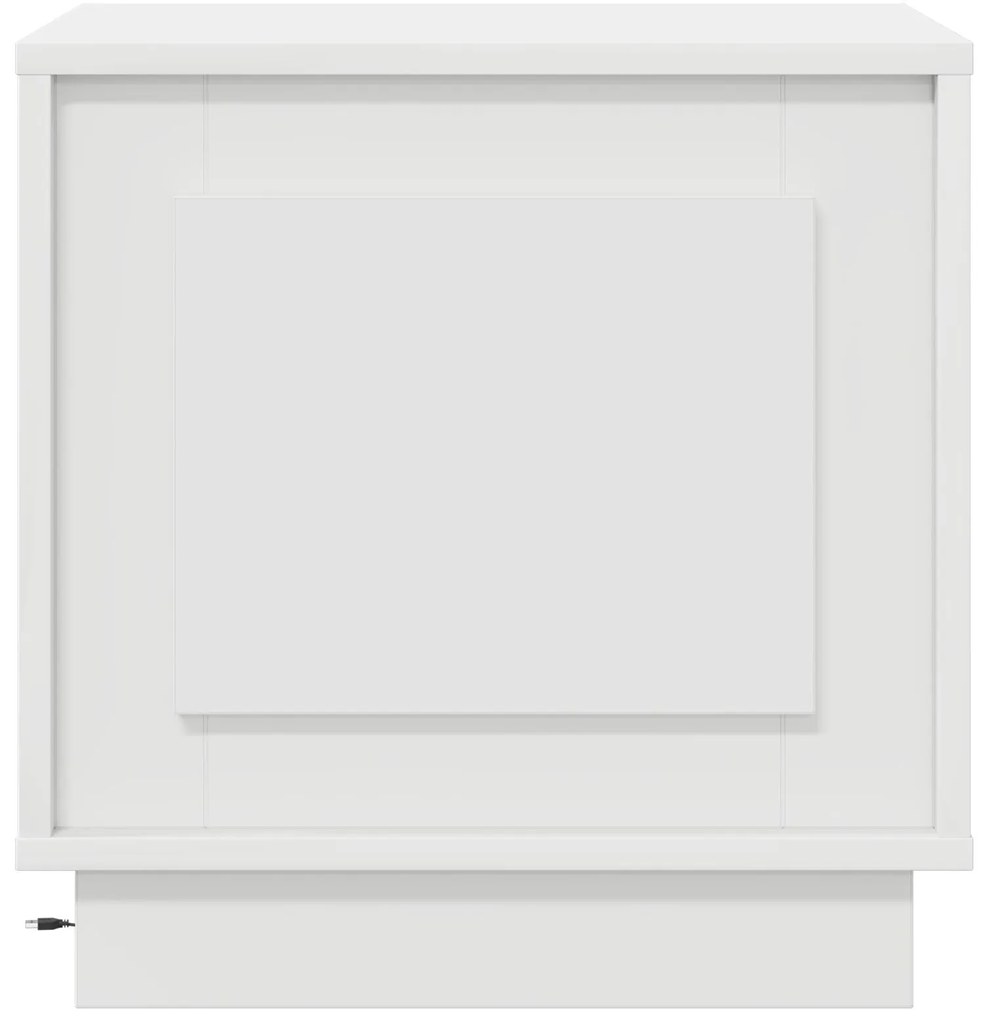 Mesa de cabeceira com luzes LED Branca 44x34,5x45 cm