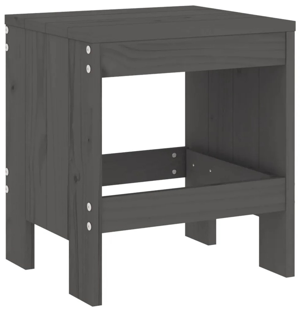 Bancos de jardim 2 pcs 40x36x45 cm pinho maciço cinzento