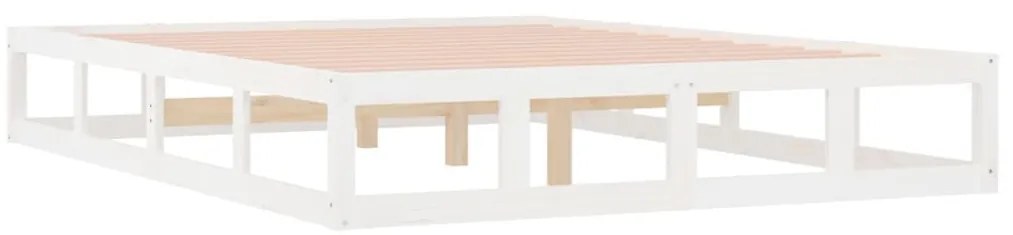 Estrutura de cama 140x200 madeira maciça branco