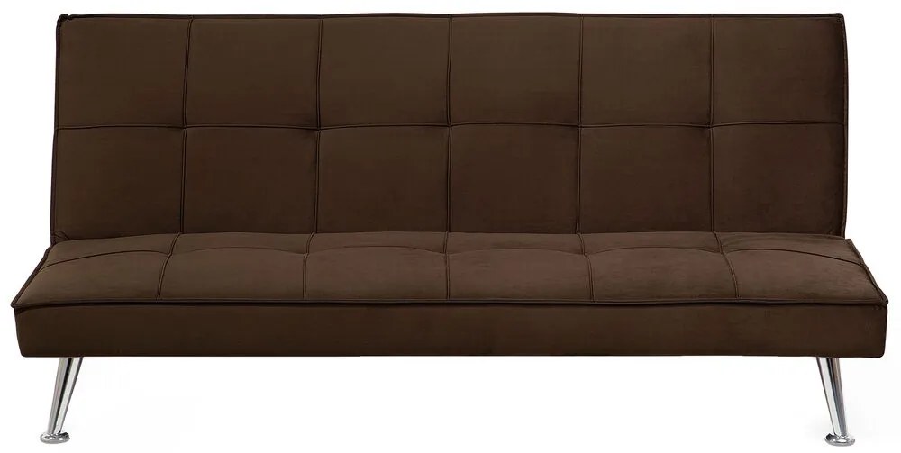 Sofá-cama de 3 lugares em tecido castanho HASLE Beliani