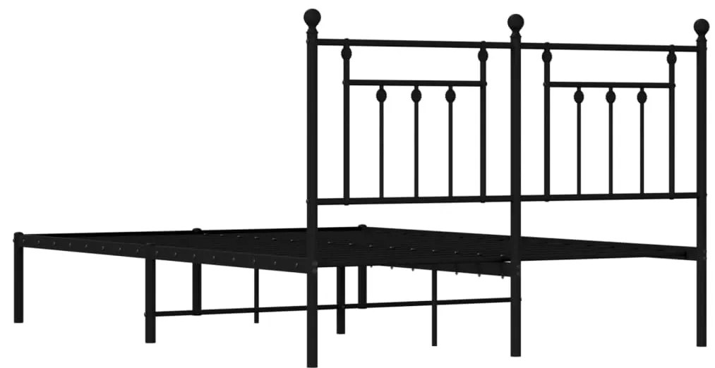 Estrutura de cama com cabeceira 140x200 cm metal preto