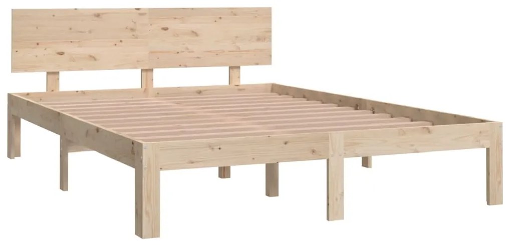 Estrutura de cama casal 135x190 cm madeira maciça