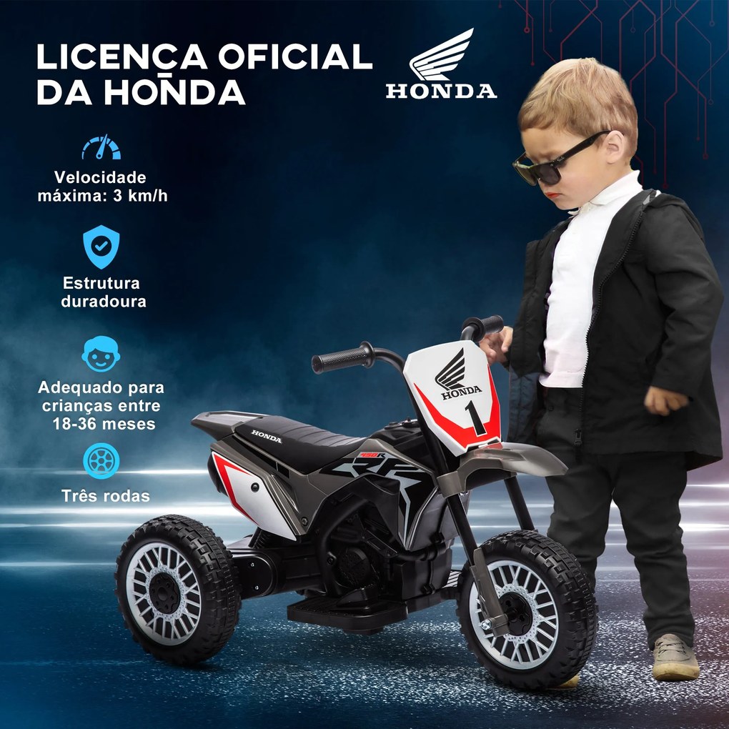 HOMCOM Mota Elétrica com Licença Honda CRF450RL para Crianças acima de