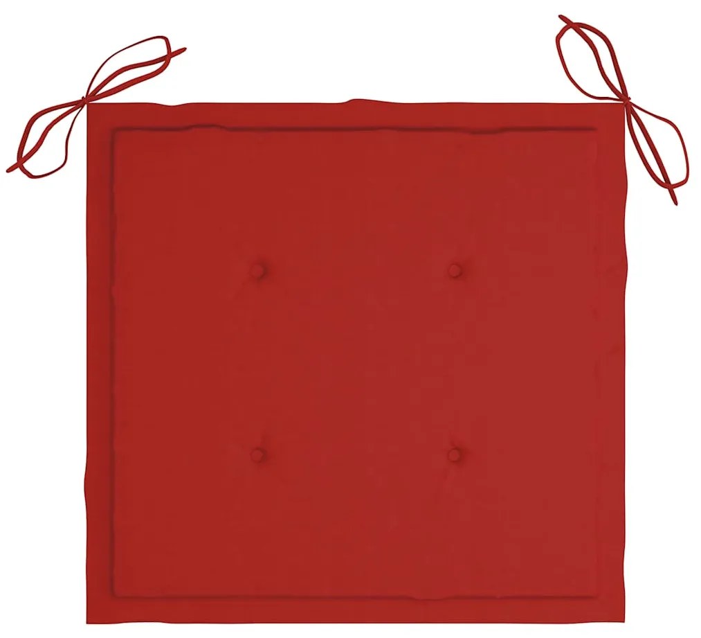 Cadeiras de jardim dobráveis c/ almofadões 4 pcs teca maciça