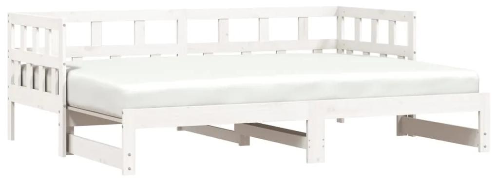 Sofá-cama com gavetão 80x200 cm madeira de pinho maciça branco
