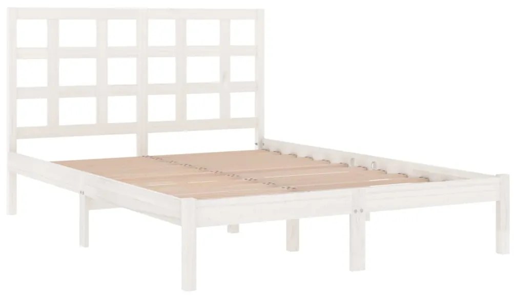 Estrutura de cama 120x200 cm madeira maciça branco