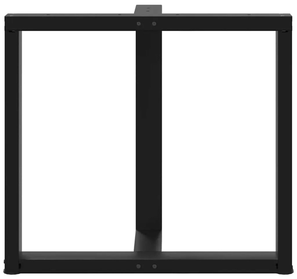 Pés de mesa de jantar em forma de T, 2 peças, preto, 80x35x(72-73) cm,