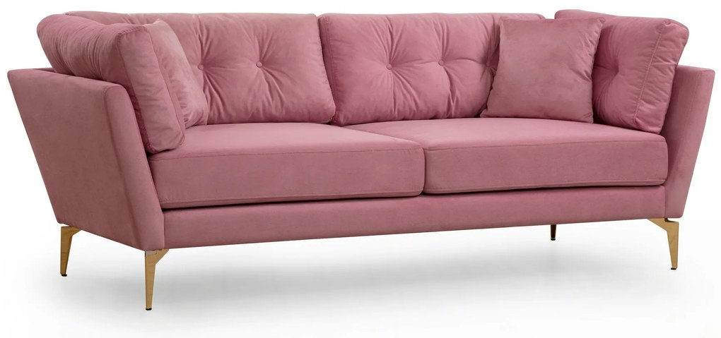 Sofá de 3 Lugares Mapa – Rosa Pó – 214 cm x 90 cm x 84 cm
