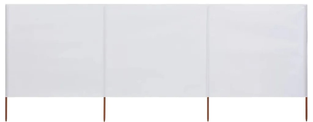 47148 vidaXL Para-vento com 3 painéis em tecido 400x160 cm cor areia branco