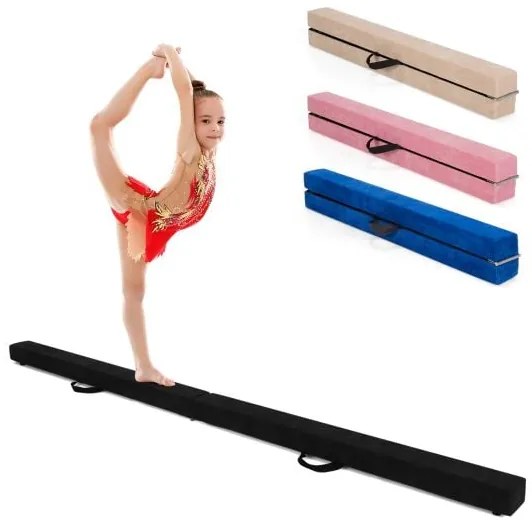 Trave de equilíbrio portátil dobrável de 7 pés com alças para ginastas - Azul