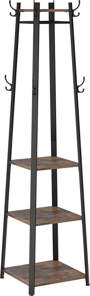 Cabide Bengaleiro de estilo industrial 43 x 43 x 180 cm Castanho Vintage