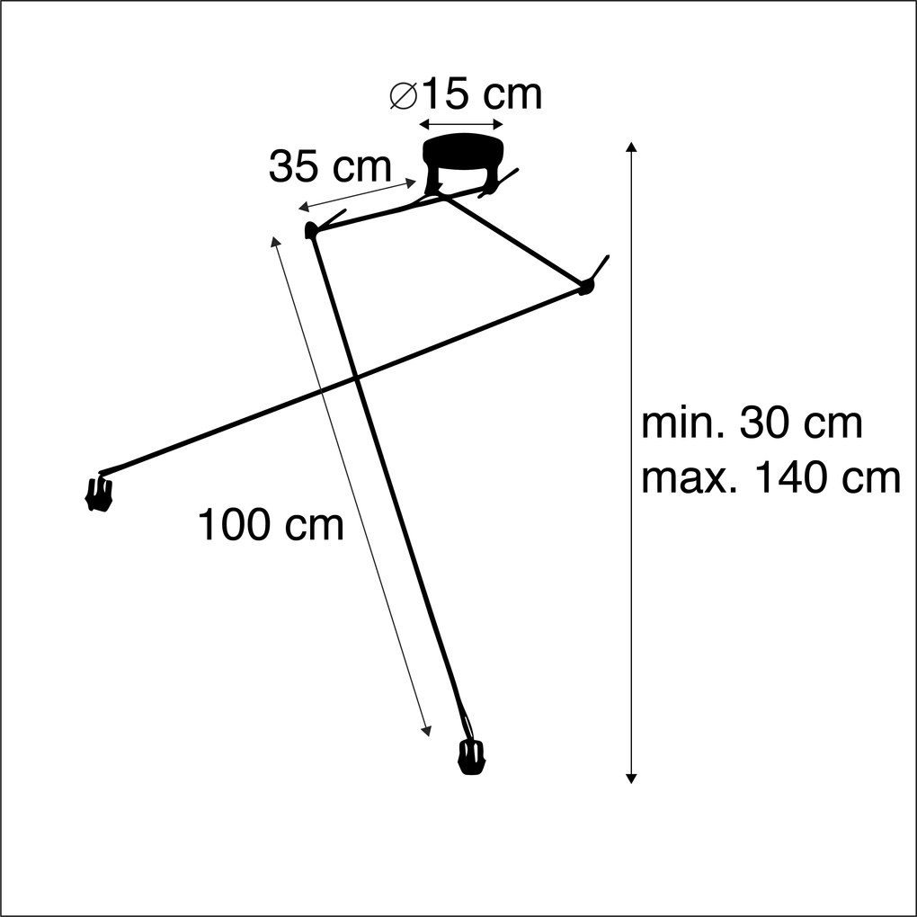 Candeeiro de suspensão moderno em aço sem abajur 2 luzes - Blitz