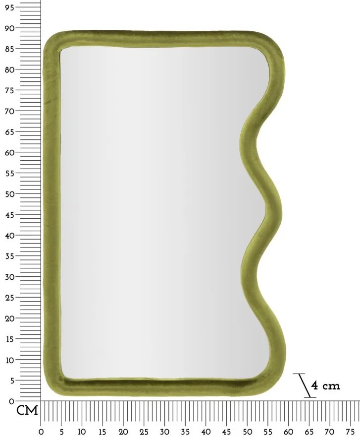 ESPELHO DE PAREDE TOD VELUDO VERDE 60X4X90 CM